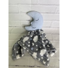 Hudson Baby HB Moon Security Blanket Blanky Lovey Stars Clouds Blue Gray