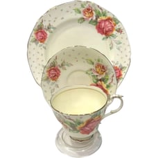 Vintage Paragon English Bone China “Golden Emblem” Teacup,Saucer,Plate ~ 3pc