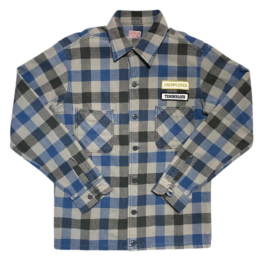 Size S Tenderloin Check Flannel Shirt Buffalo Blue