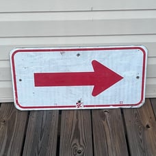24”X12” Metal Reflective Arrow Road Sign Pre Drilled Holes Man Cave