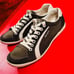 Vintage PRADA Y2K Olive Green Suede + Neoprene Casual Sneakers Ladies sz 8