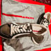 Vintage PRADA Y2K Olive Green Suede + Neoprene Casual Sneakers Ladies sz 8