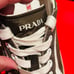 Vintage PRADA Y2K Olive Green Suede + Neoprene Casual Sneakers Ladies sz 8