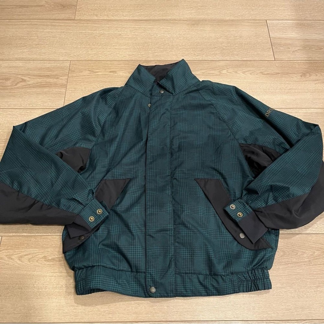 DryJoys by FootJoy Green Black Checked Full Zip Golf Jacket Size S