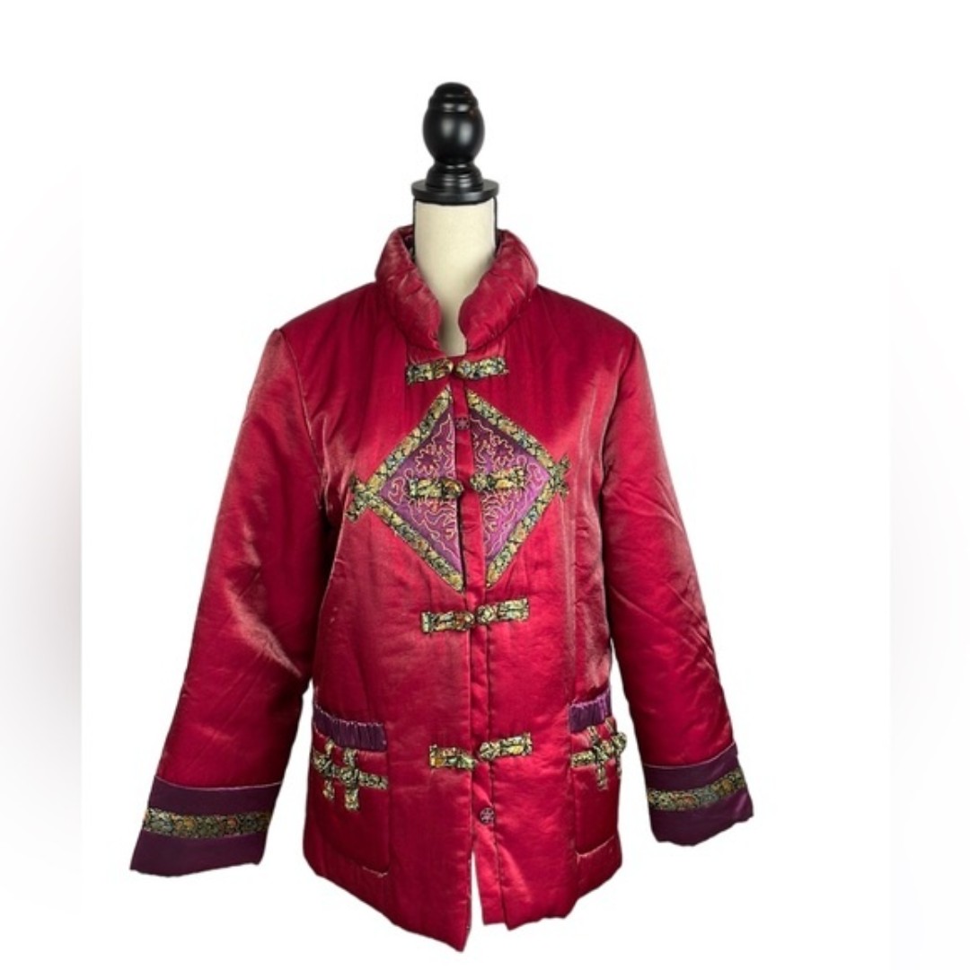 Chinese Lunar New Year Coat Women Satin/Silk Coat SZ 3XL Non US Fits Smaller US