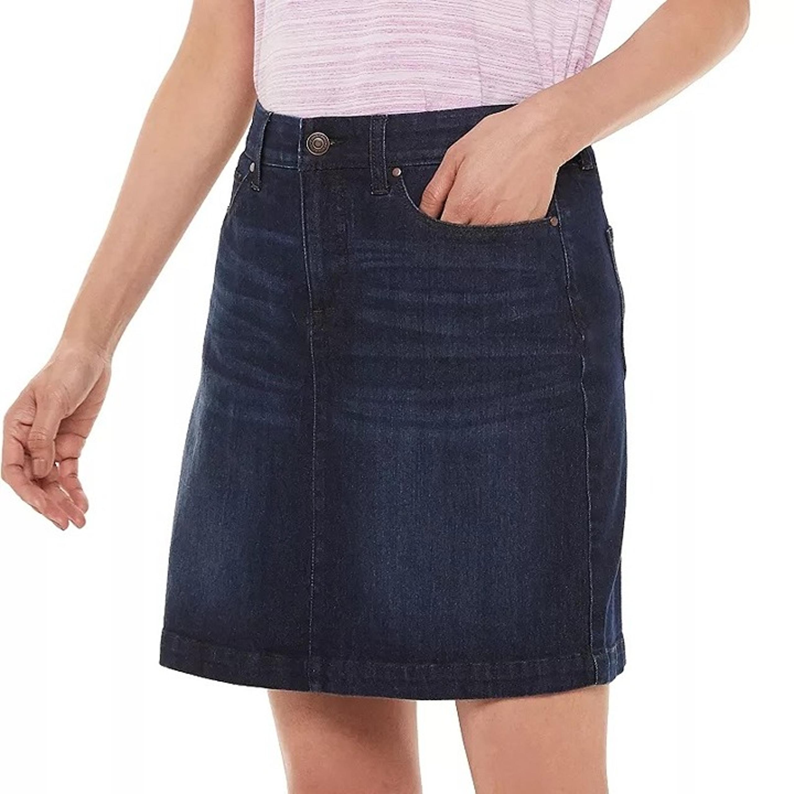 Croft and Barrow Classic Denim Skort Women 10 Blue Cotton Blend Dark Wash Casual