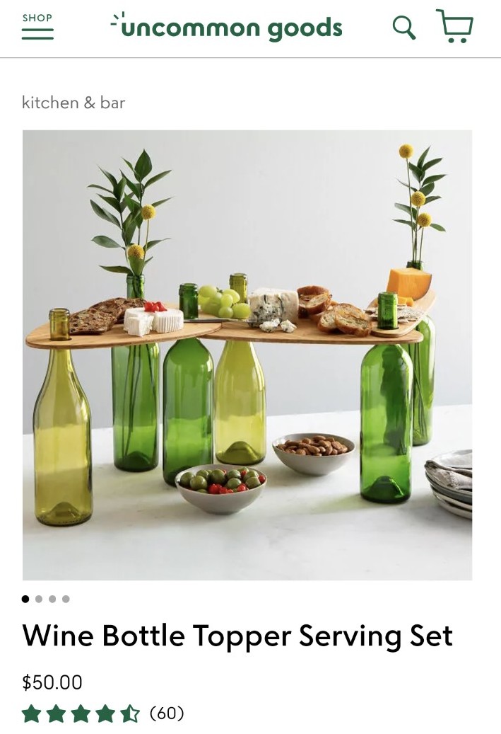 Uncommon Goods Wine Bottle Serving Tray Set