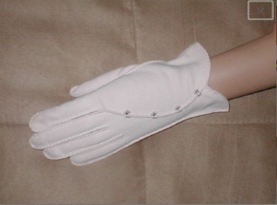 Vintage 1940's Light Pink Cotton Gloves