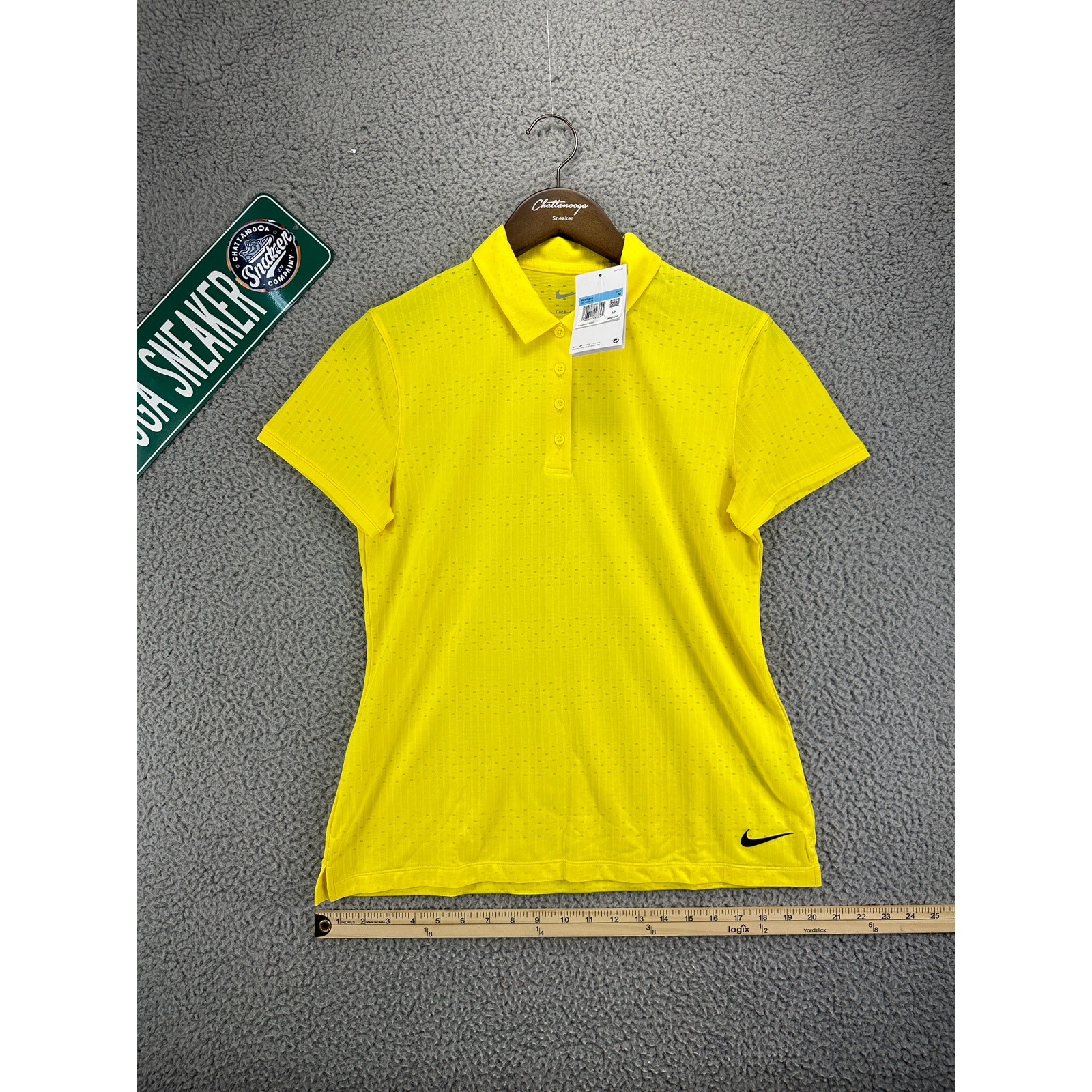 Nike Tennis Performance Polo Shirt Womens Medium Yellow Court Dri-Fit NEW M