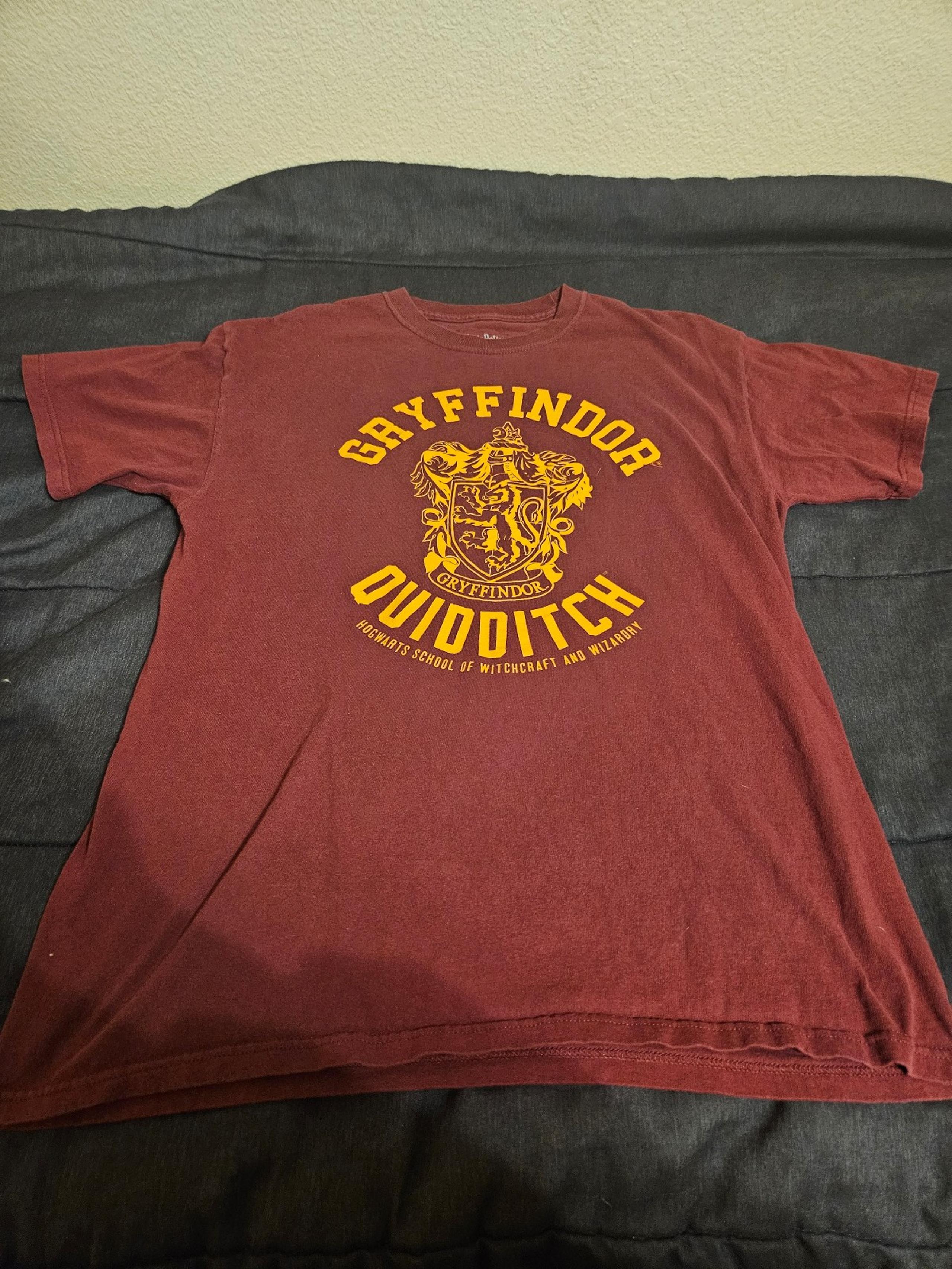 Wizarding World Harry Potter Men's Large Gryffindor Quidditch T-Shirt Wine Red.