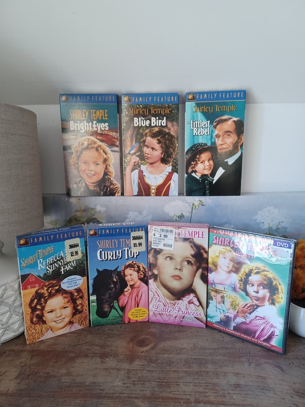 Shirley Temple VHS & DVD 9 Piece Bundle (4 unopened) ADDED 2 More VHS Tapes