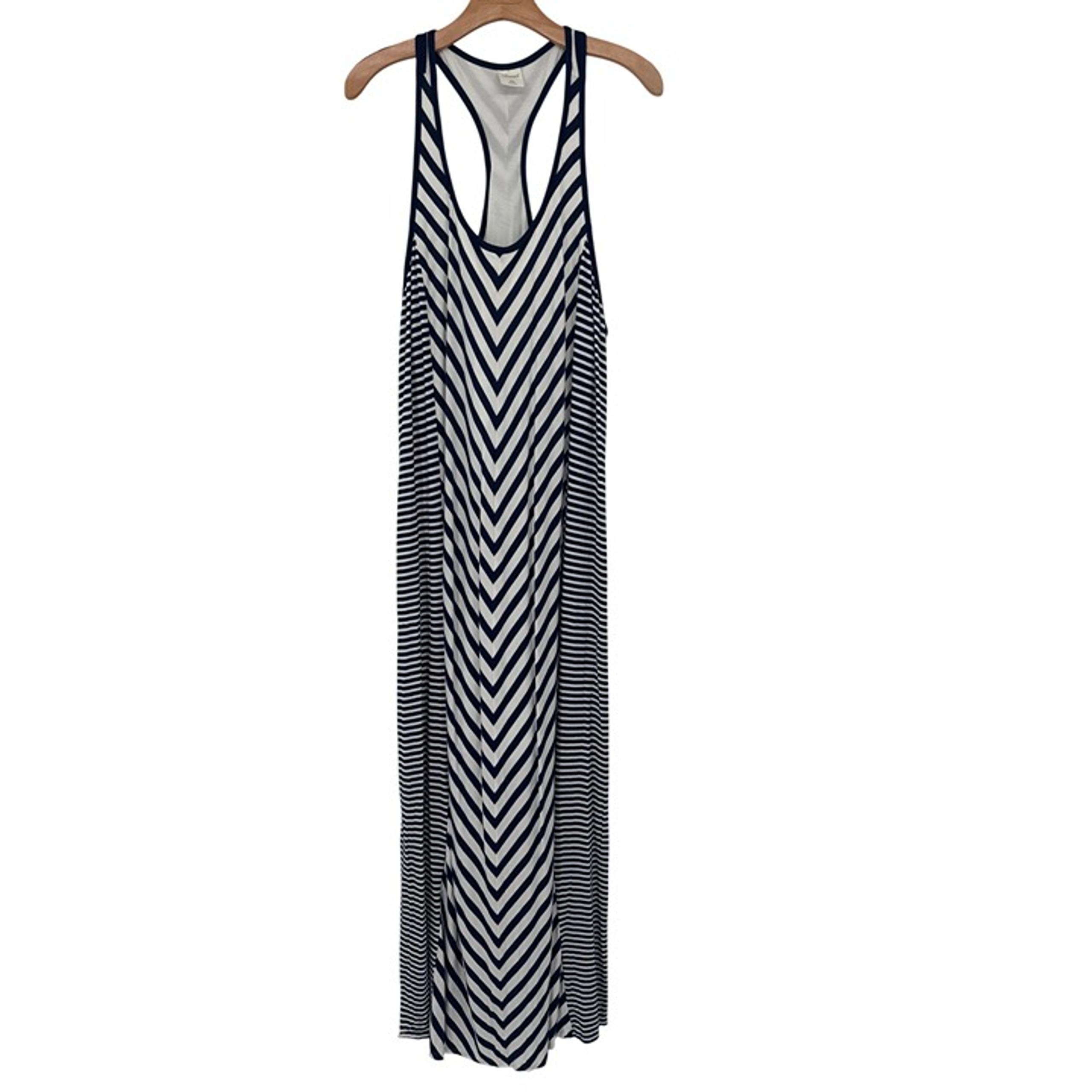 Soma Womens Navy  Striped Maxi Dress size XXL knit bult in bra