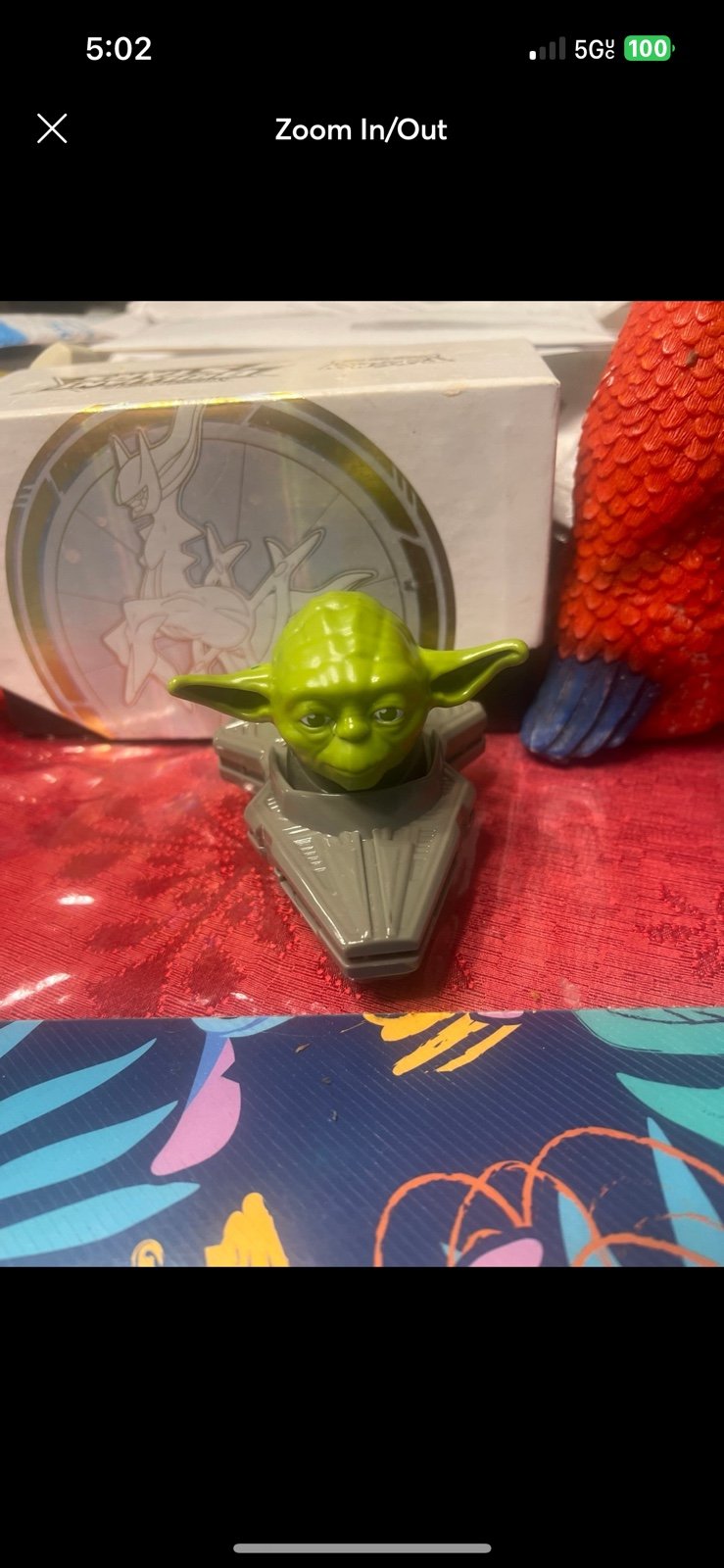 Yoda toy lucas inc wheel pull back release green gray