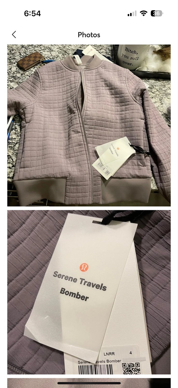 Lululemon serene travels bomber
