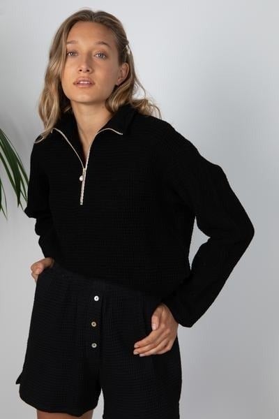 DONNI Waffle Set - Jet 1/2 Zip & Shorts