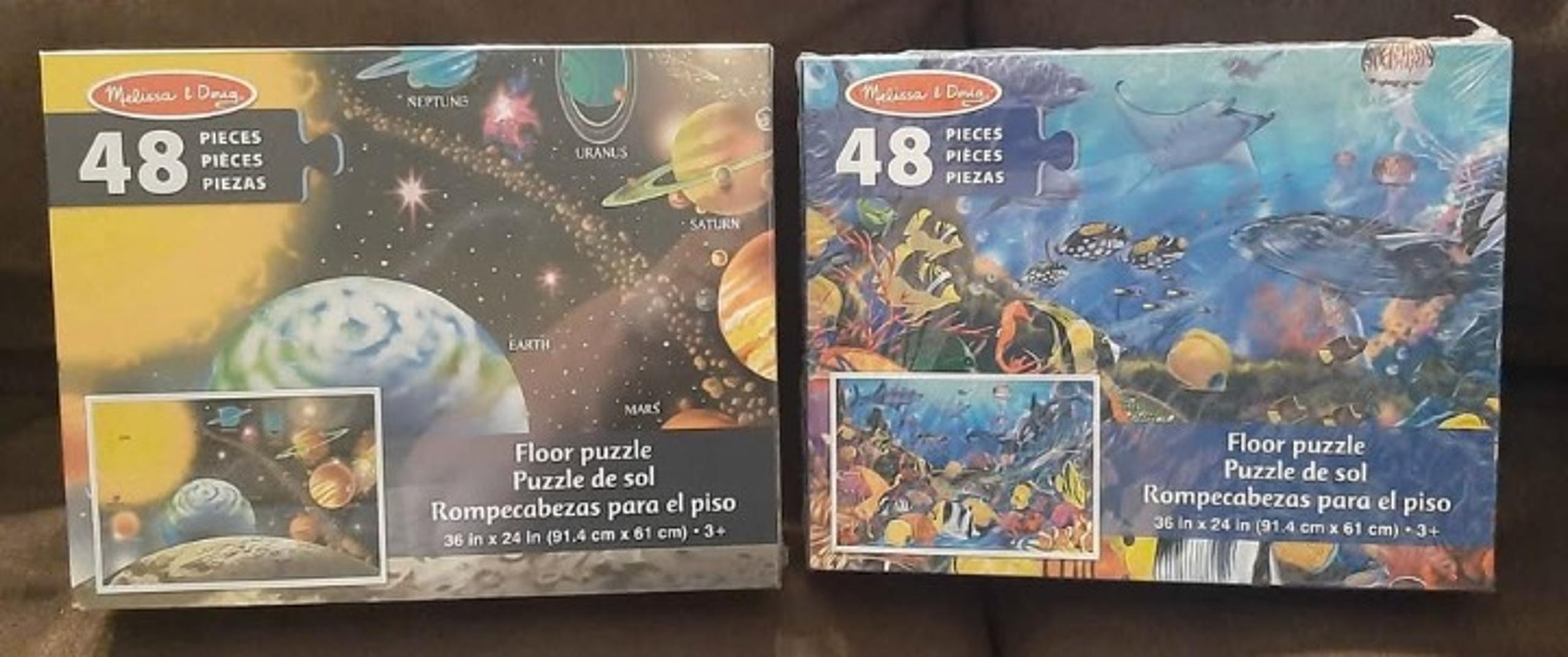 Set of 2 Melissa & Doug Floor Puzzles Brand New