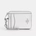 NWT COACH Zip Card Case In Pearlized Silver Smooth Leather CW890 AUTHENTIC
