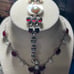Sterling Vintage Garnet and Mother of Pearl necklace and Bracelet