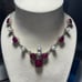 Sterling Vintage Garnet and Mother of Pearl necklace and Bracelet