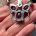 Sterling Vintage Garnet and Mother of Pearl necklace and Bracelet