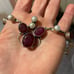 Sterling Vintage Garnet and Mother of Pearl necklace and Bracelet