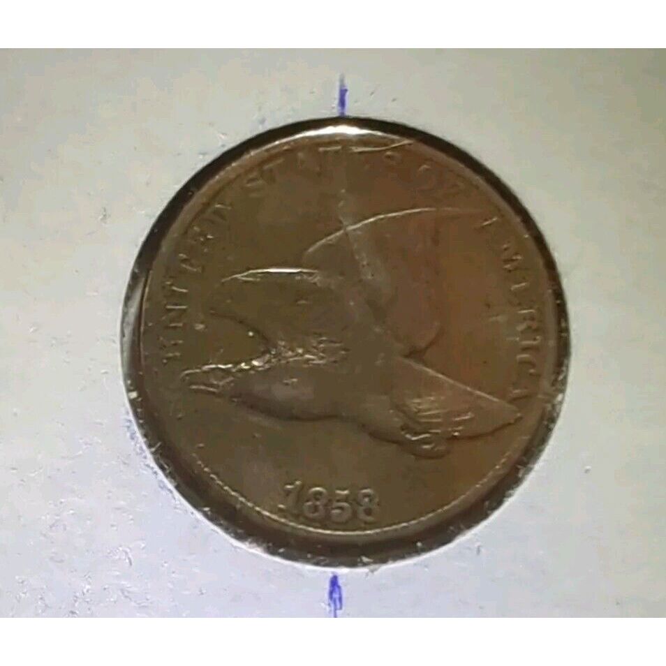 1858 LL FLYING EAGLE Cent RARE VG