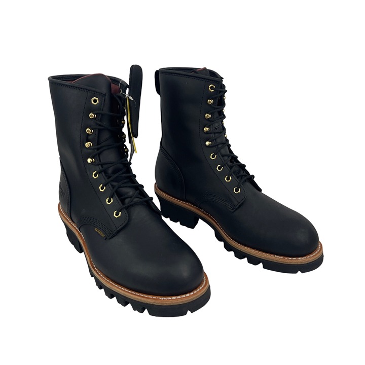 Chippewa Paladin Black Oiled 8 Waterproof Plain Steel Logger Boots Size 10W