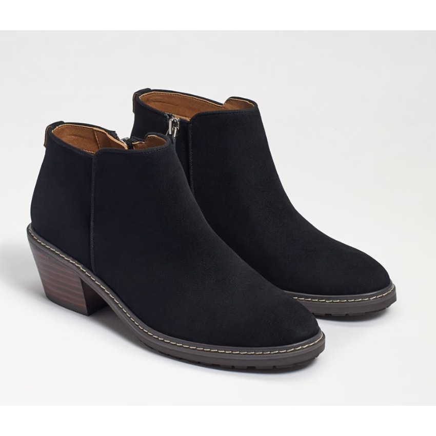 Sam Edelman Pryce Rain Repellent Suede Bootie Boot Black Size 8.5 NEW