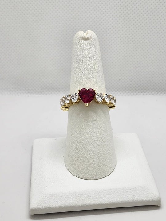 Brand New Sterling Silver 925 Pink Hearts Eternity Ring