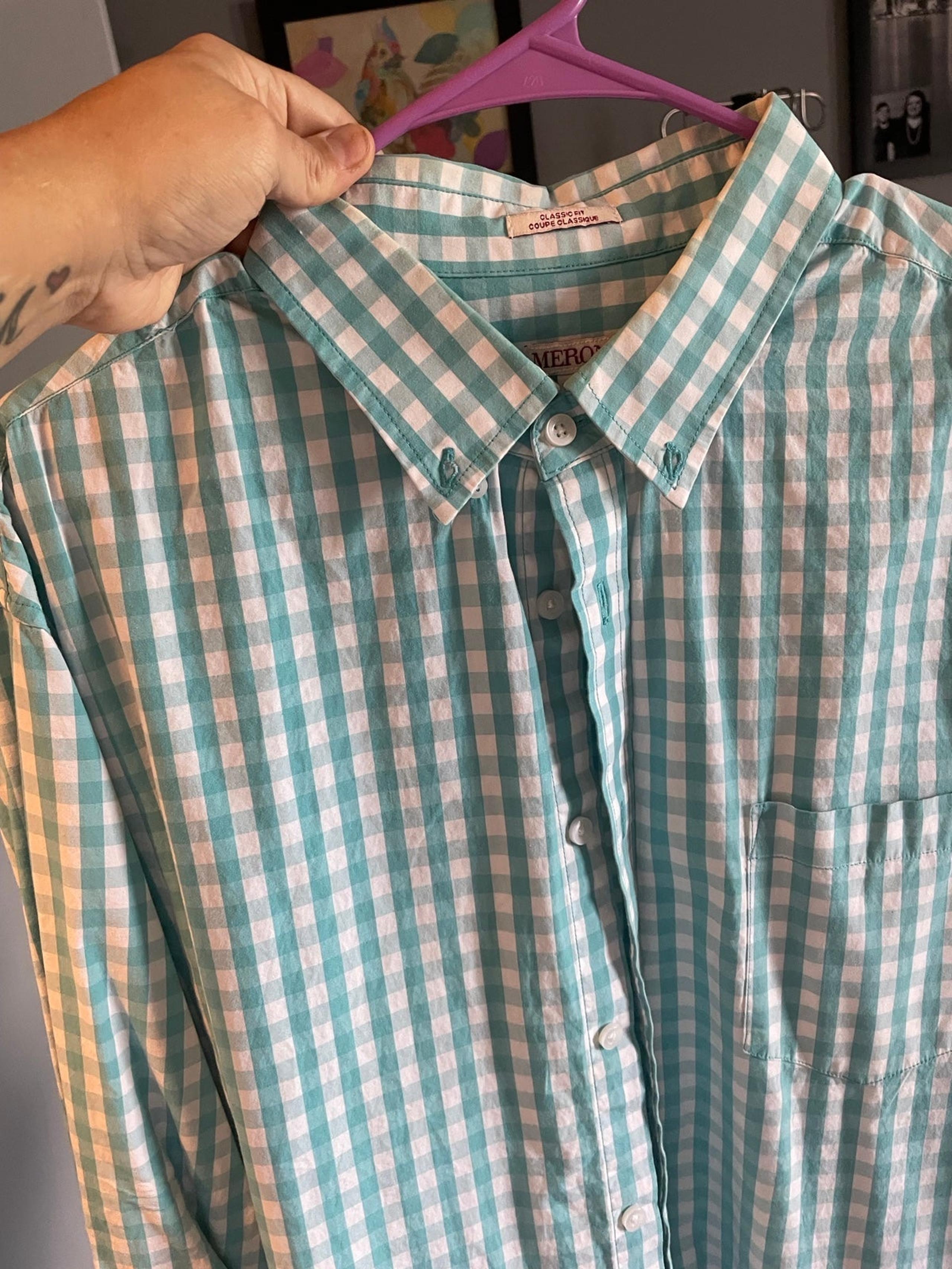 Target brand men’s xl teal button up shirt