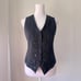 Vintage ‘90s FB Petite Black Sequined V-Neck Button Down Vest