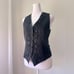 Vintage ‘90s FB Petite Black Sequined V-Neck Button Down Vest