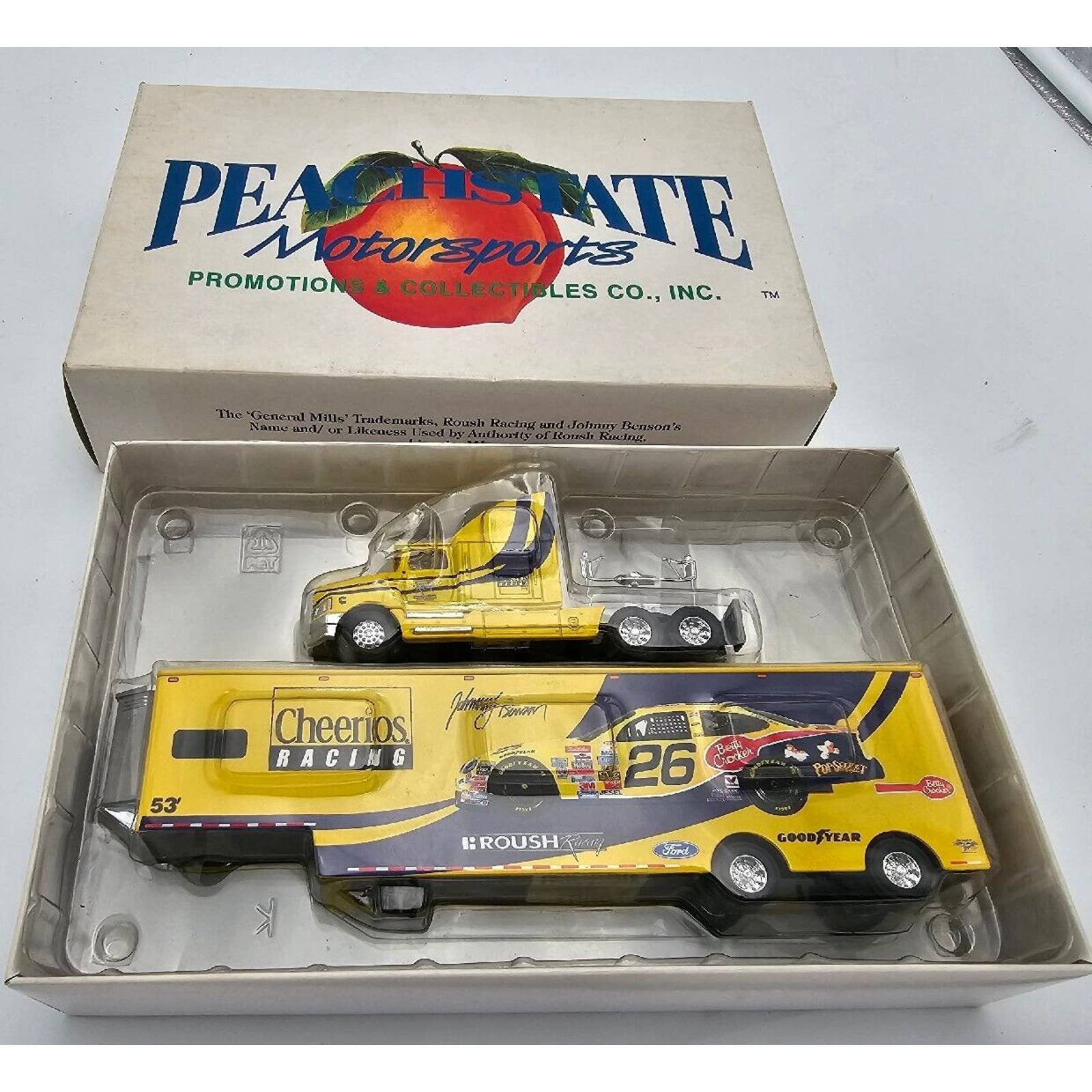 Peachstate Johnny Benson Cheerios #26 Racing Transporter MIB 1 of 1,008 1:64