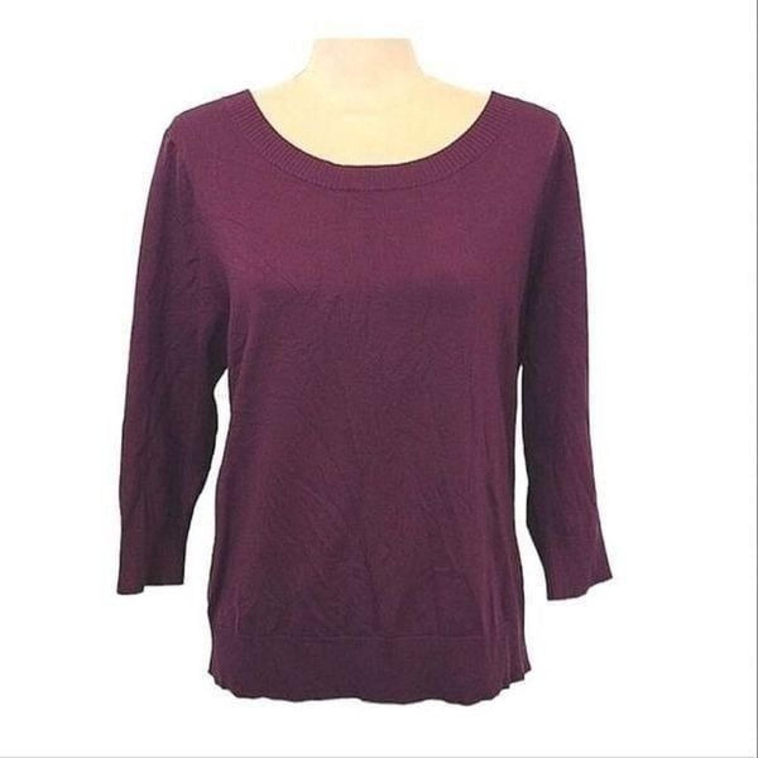 Lands' End Outfitters Purple Elbow Sleeve Acrylic Sweater XL