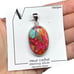 Pink Dahlia Turquoise Necklace Pendant Solid Sterling Silver 925 Oval Western