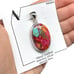 Pink Dahlia Turquoise Necklace Pendant Solid Sterling Silver 925 Oval Western