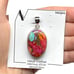 Pink Dahlia Turquoise Necklace Pendant Solid Sterling Silver 925 Oval Western