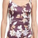 Gottex Amore Full Coverage Shaped Square Neck One Piece Swimsuit, Size 10 in Mau