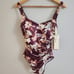 Gottex Amore Full Coverage Shaped Square Neck One Piece Swimsuit, Size 10 in Mau