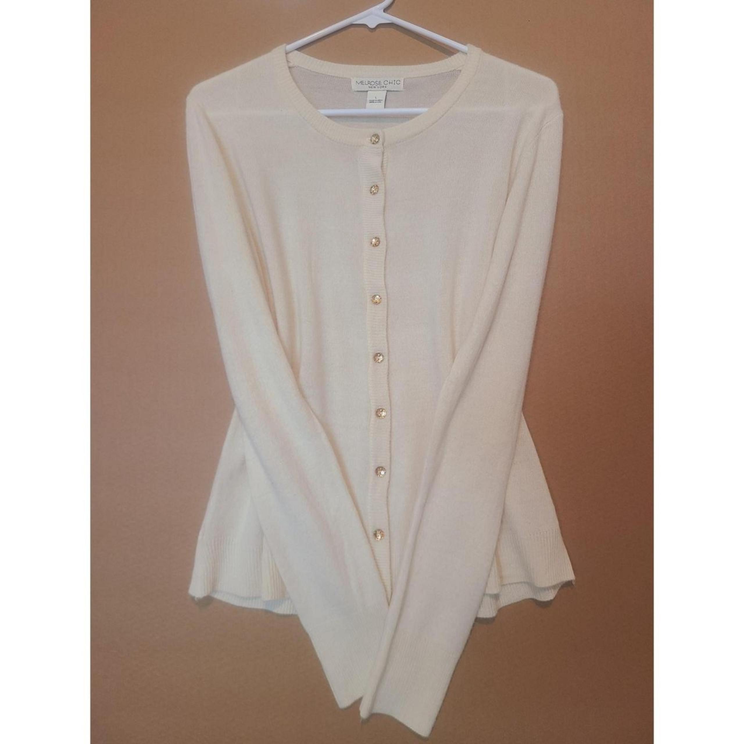 Cream Button-Up Cardigan