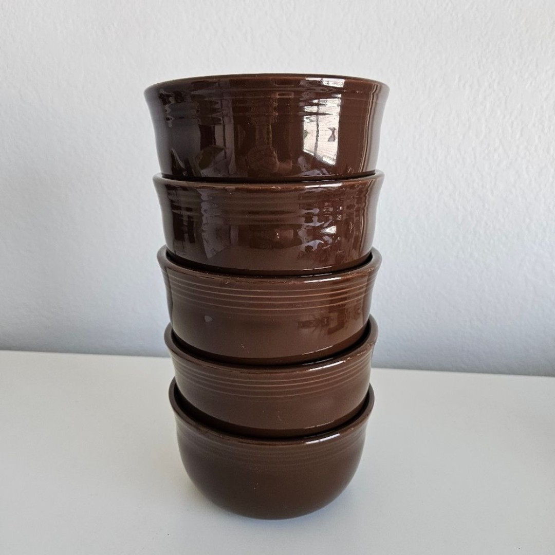 Fiesta Chocolate Brown Gusto Bowl Set Of 5 (Intro 2008) by Homer Laughlin