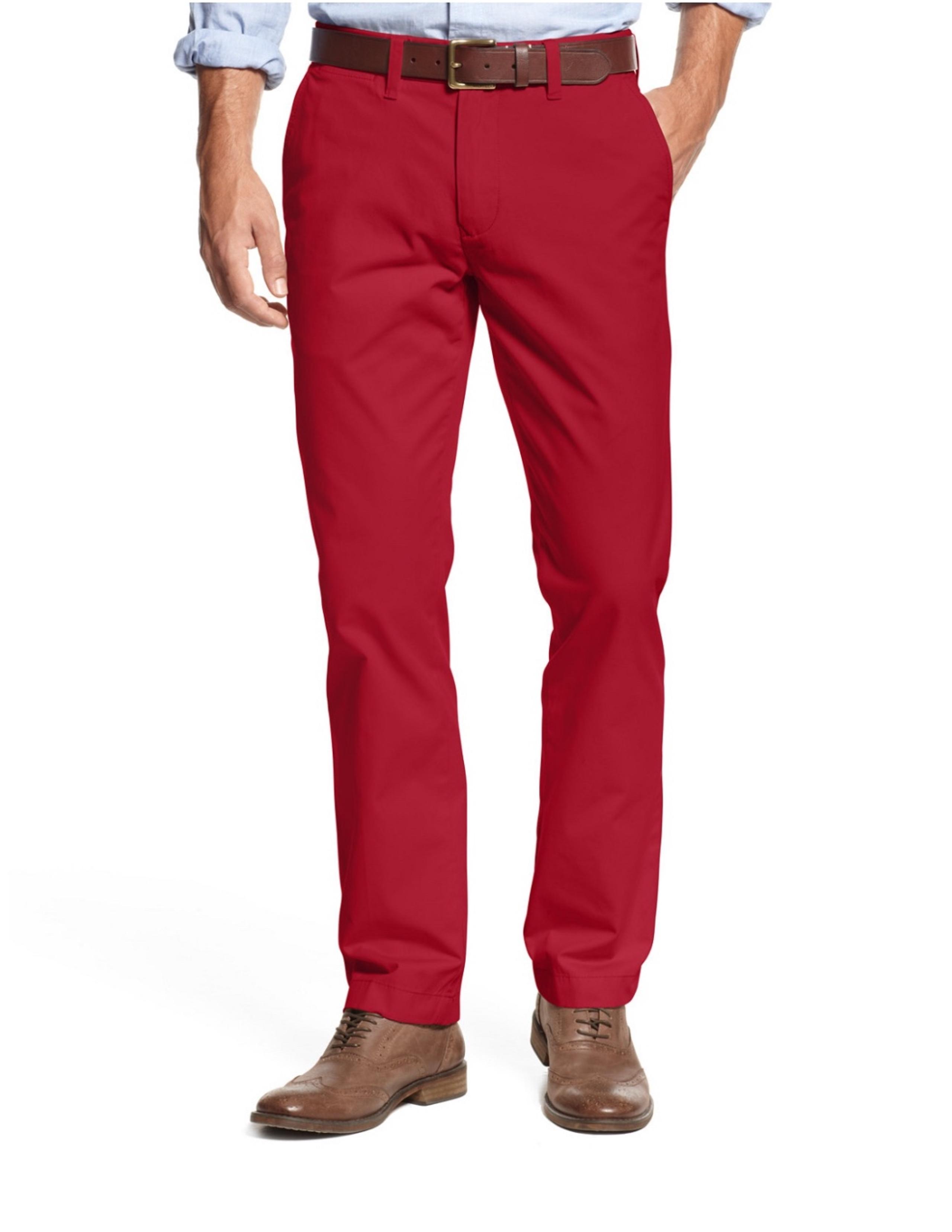Tommy Hilfiger Men's Vibrant Red Straight Fit Chino Pants Sz 33/32 Pre-Loved!