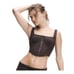 Savage x Fenty Rhianna Cargo Fleece Bustier Brown Square Neck Front Zipper Cropp