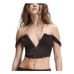 Savage x Fenty Rhianna Cargo Fleece Bustier Brown Square Neck Front Zipper Cropp