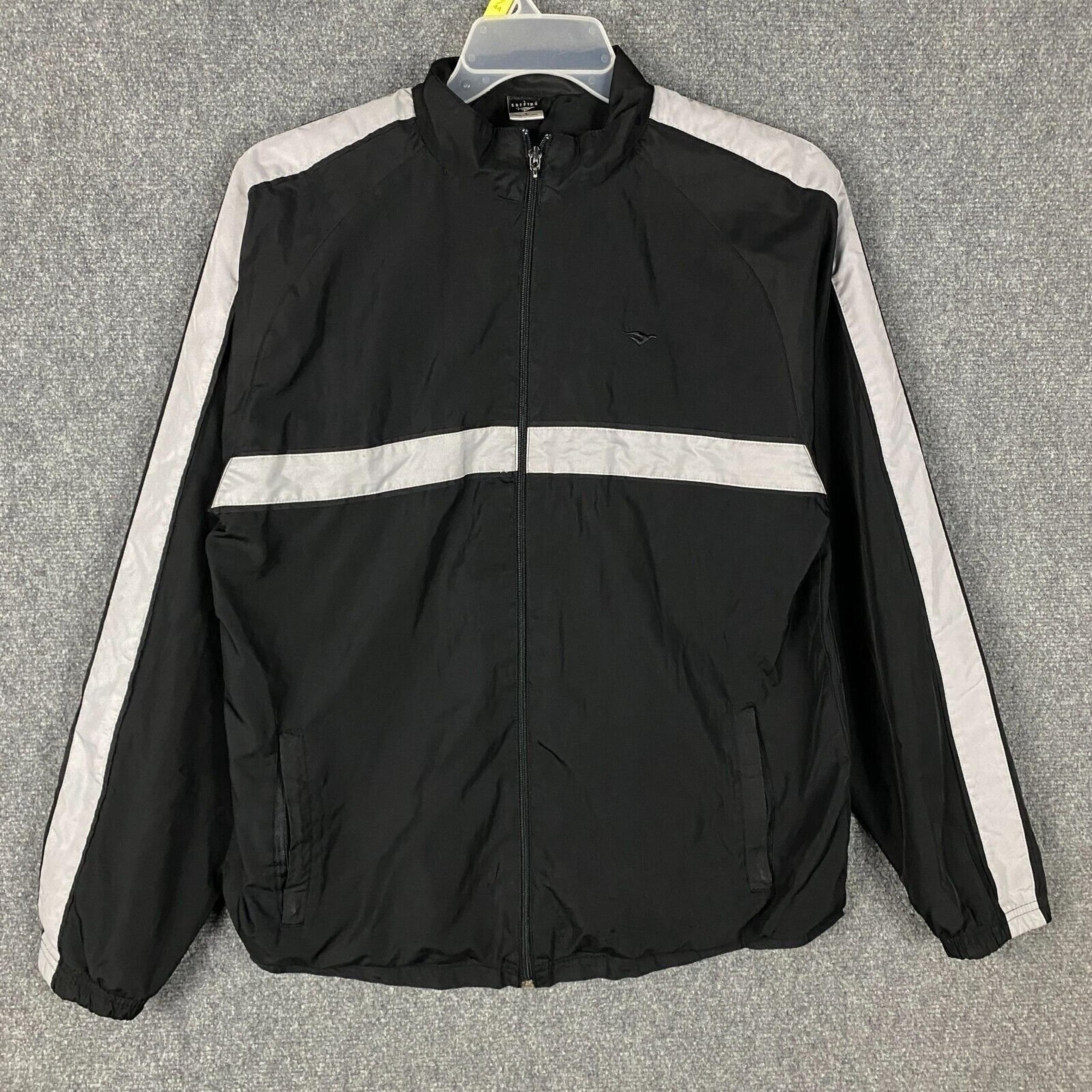 Windbreaker Jacket Men's Medium Full Zip Black 100% Polyester - Cheetah