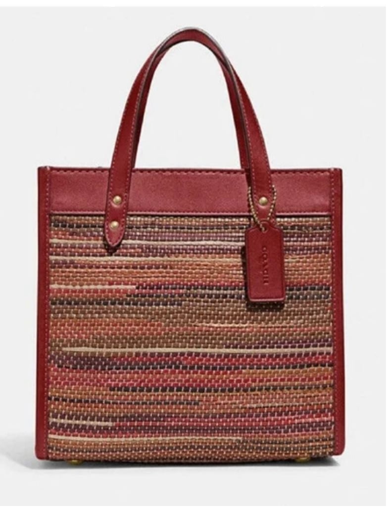 NWT Coach Field Tote 22 In Upwoven Leather
