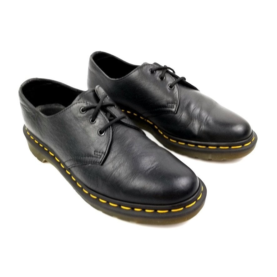 Dr. Martens 1461 Black Leather Oxford Low Block Heel Lace Up Dress Shoes Women 9