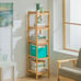 13 Natural Bamboo [FREESTANDING BOOKSHELF] Corner Bookcase