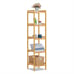 13 Natural Bamboo [FREESTANDING BOOKSHELF] Corner Bookcase