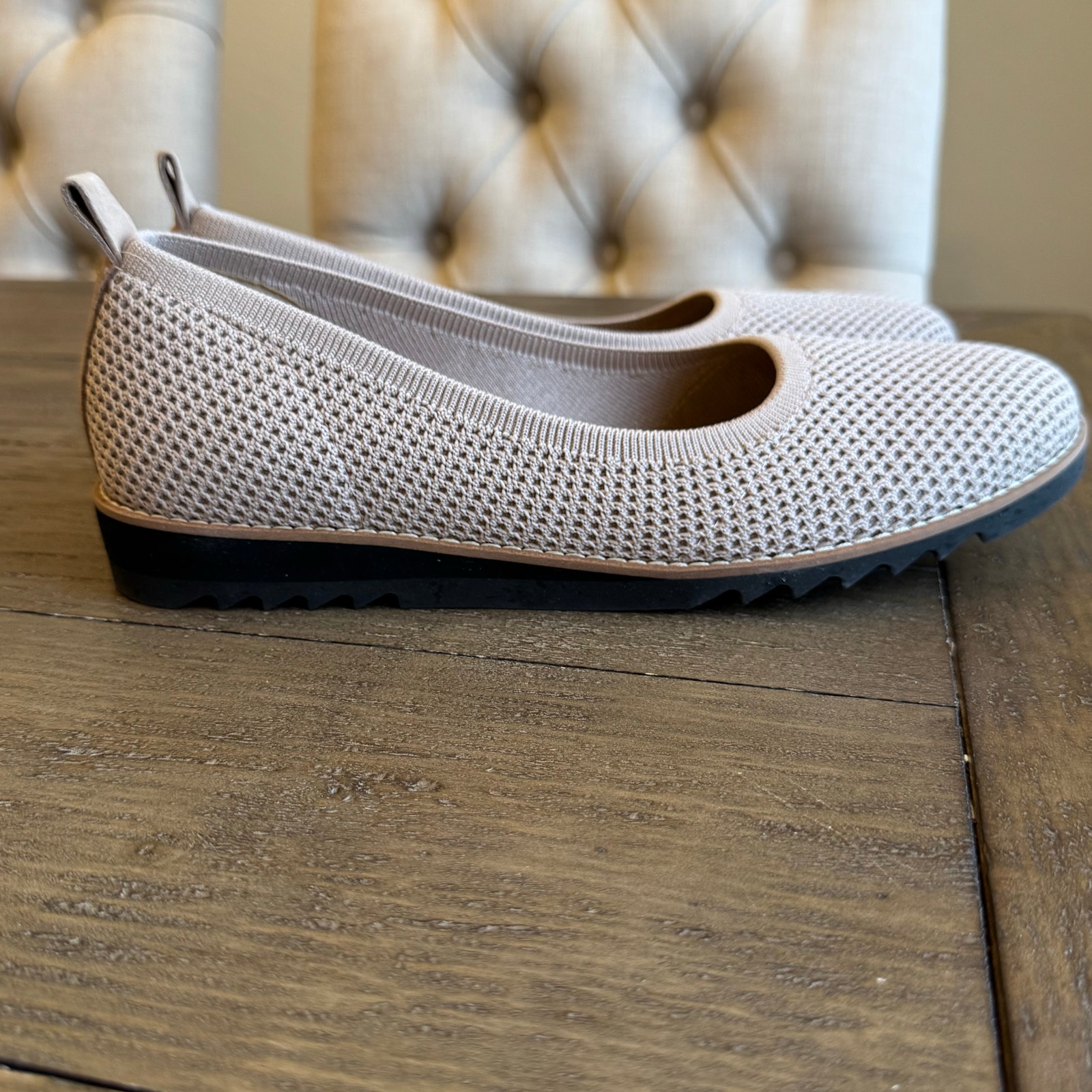 Eileen Fisher Womens Size 9.5 M Etta Knit Ballet Slip-On Blush Beige Minimalist